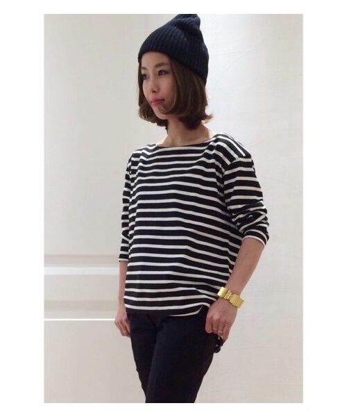 Deuxieme Classe(ドゥーズィエムクラス)の「PATRICIA(カットソー・Tシャツ・レディース・ブラック/ホワイト・フリー)」の1枚目の写真