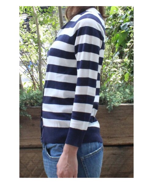 JOURNAL STANDARD relume（ジャーナルスタンダード　レリューム）の「C/AC HIGH TWIST ツインニット（カーディガン・レディース・ブラック/ホワイト/ネイビー A/ブルー A/レッド・フリー）」の7枚目の写真