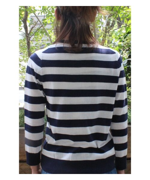 JOURNAL STANDARD relume（ジャーナルスタンダード　レリューム）の「C/AC HIGH TWIST ツインニット（カーディガン・レディース・ブラック/ホワイト/ネイビー A/ブルー A/レッド・フリー）」の8枚目の写真