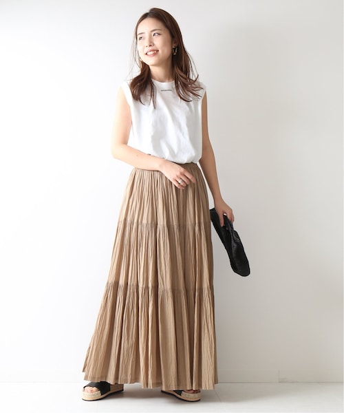 Spick & Span（スピックアンドスパン）の「コットンマキシスカート2◆（スカート・ベージュ/36/在庫あり/38）」の2枚目の写真