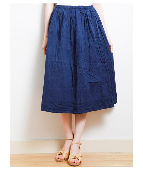 Green Parks fuuwa（グリーンパークスフーワ）の「【Special Price】ピンタック入りフレアロングスカート（スカート・レディース・オフホワイト/ピンク/グリーン/ネイビー・F）」の3枚目の写真