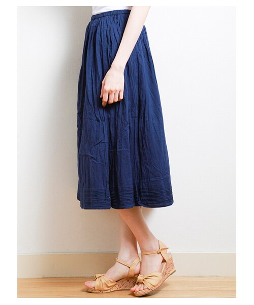 Green Parks fuuwa（グリーンパークスフーワ）の「【Special Price】ピンタック入りフレアロングスカート（スカート・レディース・オフホワイト/ピンク/グリーン/ネイビー・F）」の6枚目の写真