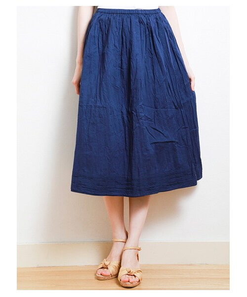 Green Parks fuuwa（グリーンパークスフーワ）の「【Special Price】ピンタック入りフレアロングスカート（スカート・レディース・オフホワイト/ピンク/グリーン/ネイビー・F）」の5枚目の写真