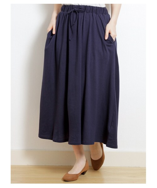 Green Parks fuuwa（グリーンパークスフーワ）の「【Special Price】・カットマキシフレアスカート（スカート・レディース・オフホワイト/杢グレー/ネイビー・F）」の3枚目の写真