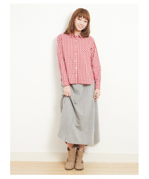 Green Parks fuuwa(グリーンパークスフーワ)の「【Special Price】・丸襟チェック長袖シャツ(シャツ・ブラウス・レディース・レッド/イエロー/ブルー・F)」の3枚目の写真