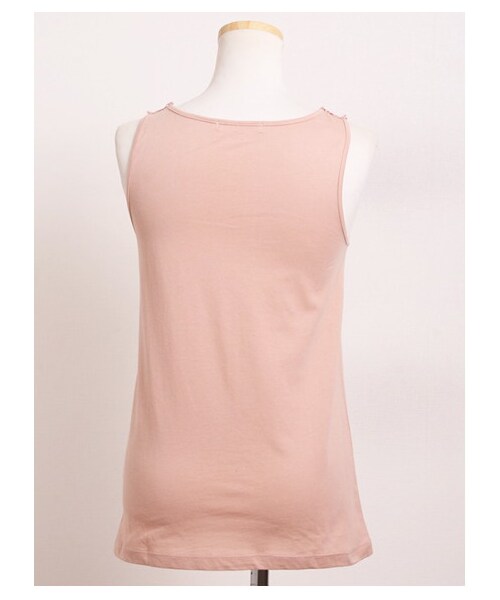Green Parks fuuwa（グリーンパークスフーワ）の「【Special Price】レース×ギャザータンクトップ（タンクトップ・レディース・オフホワイト/杢ライトグレー/ピンク/ネイビー・F）」の7枚目の写真