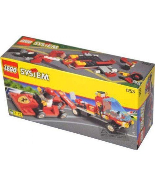 LEGO System Shell Car Transporter with Ferrari Race Car Set 1253