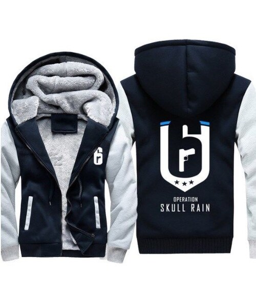 No Brand ノーブランド の レインボーシックス シージ オペレーション スカルレイン ロゴ フリースパーカー Tom Clancy S Rainbow Six Siege R6s シージグッズ Skull Rain 3 パーカー Wear