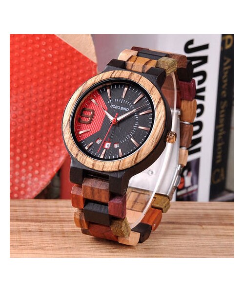No Brand ノーブランド の ボボバード Bobo Bird 日付表示 ビジネスウォッチ 木製 クォーツ腕時計木製木製腕時計 クォーツ 自然に優しい天然木 アナログ腕時計 Wear