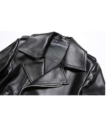 レディース ライダース レザージャケット 革ジャン ロック バンギャ パンク　パンクス リアルシープスキンレザー 高品質 新品 no brand（ノーブランド）の「レディース ライダース レザー