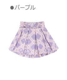 Bobon21 | リボンチェック柄プリーツスカート-全３色-(スカート)