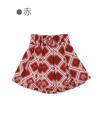 Bobon21 | リボンチェック柄プリーツスカート-全３色-(スカート)