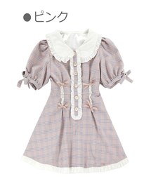 Bobon21 | メイドLIKEチェック柄ワンピース-全３色-(ワンピース)