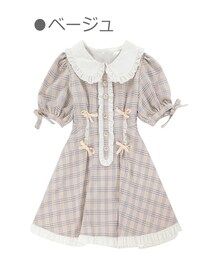Bobon21 | メイドLIKEチェック柄ワンピース-全３色-(ワンピース)