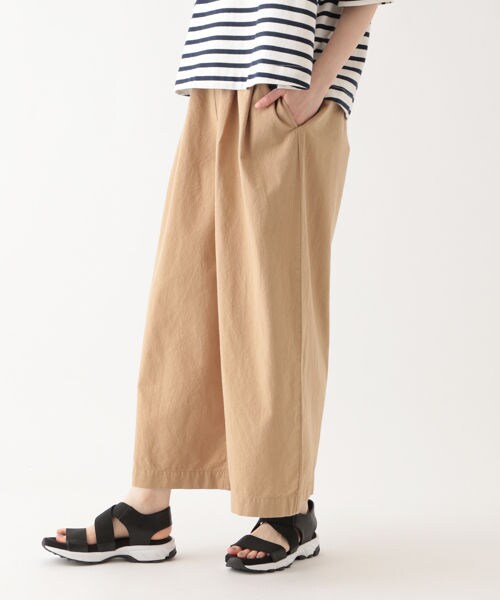 studio CLIP(スタディオクリップ)の「コットンクロスワイドストレートパンツ(パンツ・ブラック×ホワイト(チェック)/ホワイト×ブラック(ストライプ)/ベージュ/カーキ)」の12枚目の写真