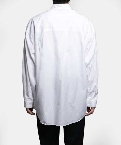 Graphpaper（グラフペーパー）の「Graphpaper BROAD OVERSIZED LONG-SLEEVE SHIRT（トップス・メンズ・BEIGE/WHITE/BLUE/NAVY・FREE）」の8枚目の写真