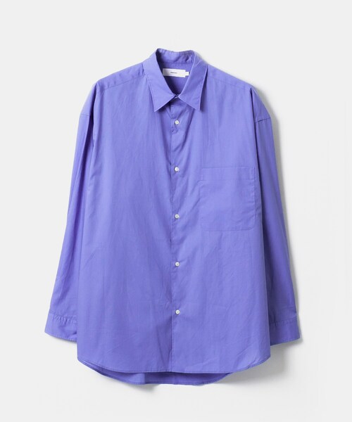 Graphpaper（グラフペーパー）の「Graphpaper BROAD OVERSIZED LONG-SLEEVE SHIRT（トップス・メンズ・BEIGE/WHITE/BLUE/NAVY・FREE）」の4枚目の写真