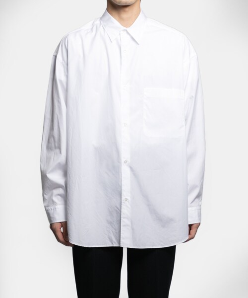 Graphpaper（グラフペーパー）の「Graphpaper BROAD OVERSIZED LONG-SLEEVE SHIRT（トップス・メンズ・BEIGE/WHITE/BLUE/NAVY・FREE）」の6枚目の写真