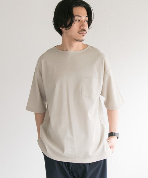 URBAN RESEARCH（アーバンリサーチ）の「サーフニットボートネックTシャツ（トップス・メンズ・RED/BRWN/YEL/GLD/GREGE/BLACK・M/L）」の4枚目の写真