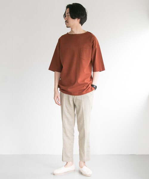 URBAN RESEARCH（アーバンリサーチ）の「サーフニットボートネックTシャツ（トップス・メンズ・RED/BRWN/YEL/GLD/GREGE/BLACK・M/L）」の5枚目の写真