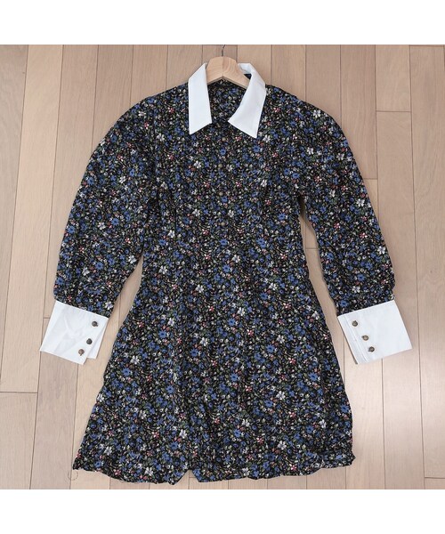 boutique renne(ブティック リニー)の「retro flower ops(blue)(ワンピース・レディース・その他)」の2枚目の写真