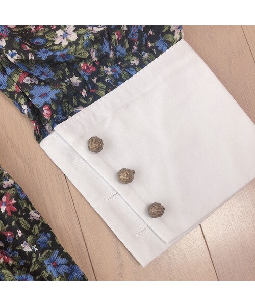 boutique renne(ブティック リニー)の「retro flower ops(blue)(ワンピース・レディース・その他)」の4枚目の写真