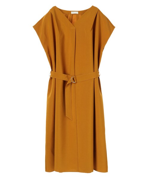 earth music&ecology（アースミュージックアンドエコロジー）の「・ウエストリボンVネックワンピース（ワンピース/ドレス・ベージュ/マスタード/グリーン/ネイビー・F）」の13枚目の写真