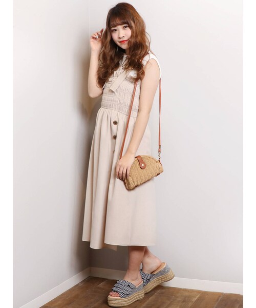 dazzlin（ダズリン）の「サス付ベアワンピース?（ワンピース・ミックス/ベージュ/ブラウン/ブルー/オフホワイト・F）」の22枚目の写真