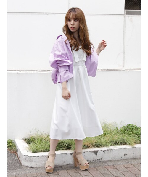 dazzlin（ダズリン）の「サス付ベアワンピース?（ワンピース・ミックス/ベージュ/ブラウン/ブルー/オフホワイト・F）」の16枚目の写真