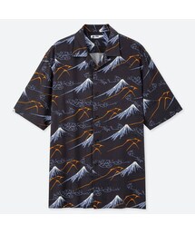 UNIQLO | ホクサイブルーオープンカラープリントシャツ（半袖）(シャツ/ブラウス)