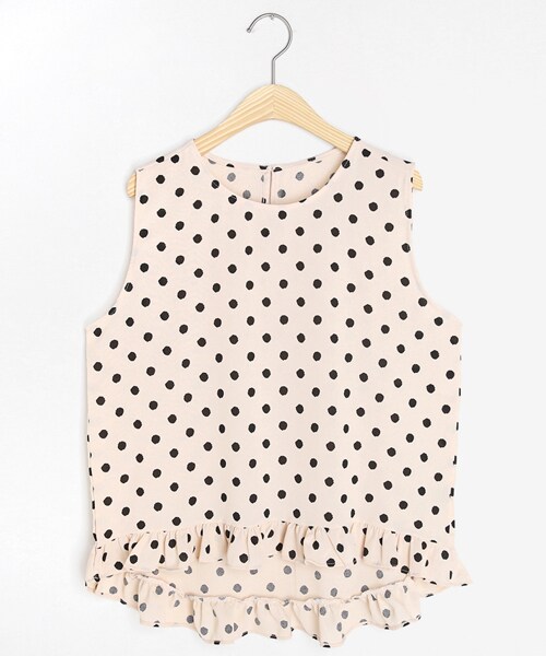 DHOLIC（ディーホリック）の「フリルヘムドットスリーブレス（タンクトップ・レディース・ブルー/ホワイト/ピンク・FREE）」の3枚目の写真