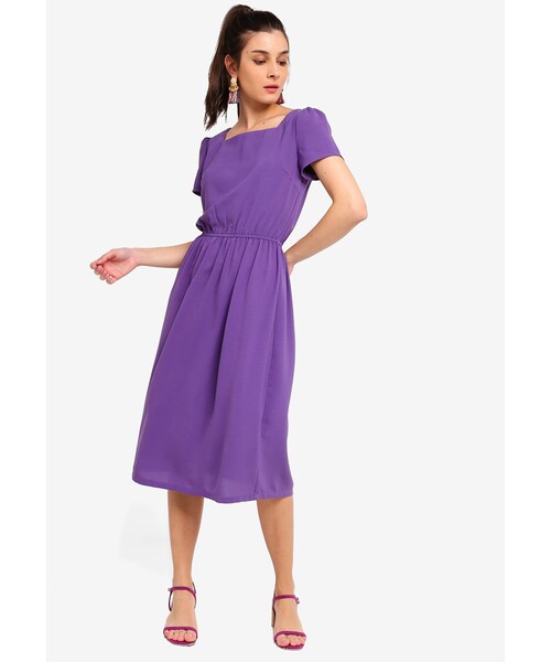 ZALORA（）の「Square Neck Midi Dress（ワンピース/ドレス）」 WEAR