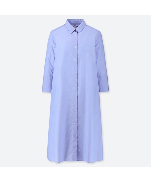 ユニクロ ユニクロ の エクストラファインコットンaラインワンピース 7分袖 ワンピース Wear