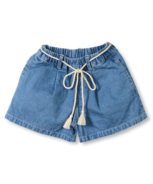 BRANSHES(ブランシェス)の「コットンリネンデニムショートパンツ(デニムパンツ・キッズ・オフホワイト/ブルー・80cm~150cm)」の2枚目の写真