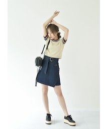 N WITH. | デニムラップミニスカート(デニムスカート)