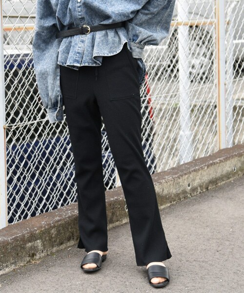 sango（sango）の「ワッフルカットパンツ（その他パンツ・レディース・キナリ/ブラック/ベージュ・FREE）」の2枚目の写真