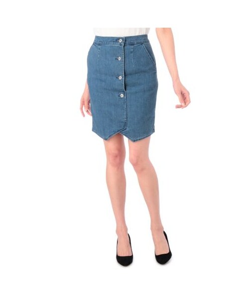 OZOC（オゾック）の「角カットデニムタイトスカート（デニムスカート・レディース・ブルー系/ネイビー系・M）」の8枚目の写真