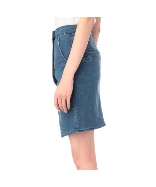 OZOC（オゾック）の「角カットデニムタイトスカート（デニムスカート・レディース・ブルー系/ネイビー系・M）」の3枚目の写真