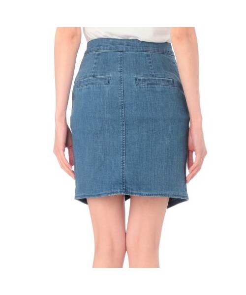 OZOC（オゾック）の「角カットデニムタイトスカート（デニムスカート・レディース・ブルー系/ネイビー系・M）」の4枚目の写真