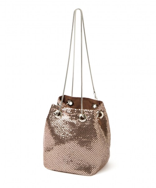 Andemiu（アンデミュウ）の「メタルメッシュバッグ（バッグ・シルバー/ブラウン）」の2枚目の写真