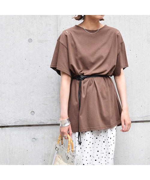 no brand（ノーブランド）の「ショルダースリットオーバーTEE（Tシャツ/カットソー・レディース・その他）」の3枚目の写真