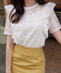 DHOLIC | フリルパターンレースブラウス(シャツ/ブラウス)