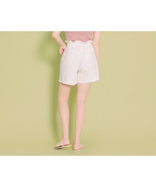 HOTPING（ホッピン）の「ダブルボタンウエストゴムショートパンツ（その他パンツ・レディース・Other/White・S/M/L/XL）」の2枚目の写真