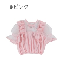 Bobon21 | 部分透けコットントップス-全２色-(シャツ/ブラウス)