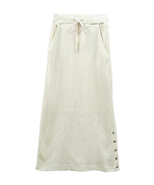 sango（sango）の「ワッフル裾サイドドットボタン付きナロースカート（スカート・レディース・ベージュ/ブラック/キナリ/ピンク・FREE）」の2枚目の写真