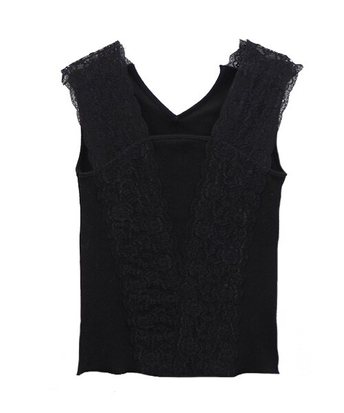 sango（sango）の「レースタンク（タンクトップ・レディース・ブラウン/ブラック/アイボリー/グレージュ/ベージュ・FREE）」の3枚目の写真