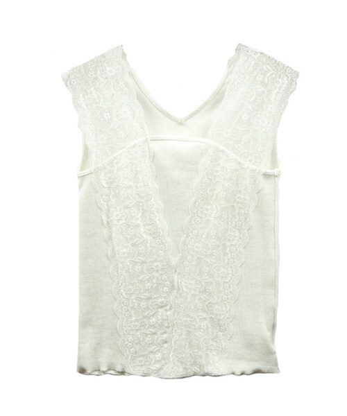 sango（sango）の「レースタンク（タンクトップ・レディース・ブラウン/ブラック/アイボリー/グレージュ/ベージュ・FREE）」の2枚目の写真