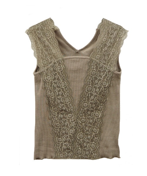 sango（sango）の「レースタンク（タンクトップ・レディース・ブラウン/ブラック/アイボリー/グレージュ/ベージュ・FREE）」の4枚目の写真