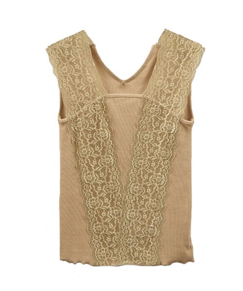 sango（sango）の「レースタンク（タンクトップ・レディース・ブラウン/ブラック/アイボリー/グレージュ/ベージュ・FREE）」の5枚目の写真