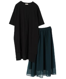 earth music&ecology | SET2点 カットチュニック+ギャザースカート(ワンピース/ドレス)